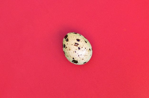 Яйцо перепелиное на красной поверхности