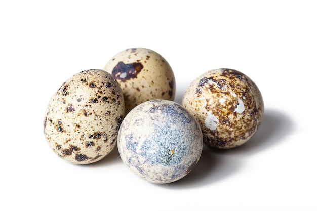 Quail eggs are isolated on a white background