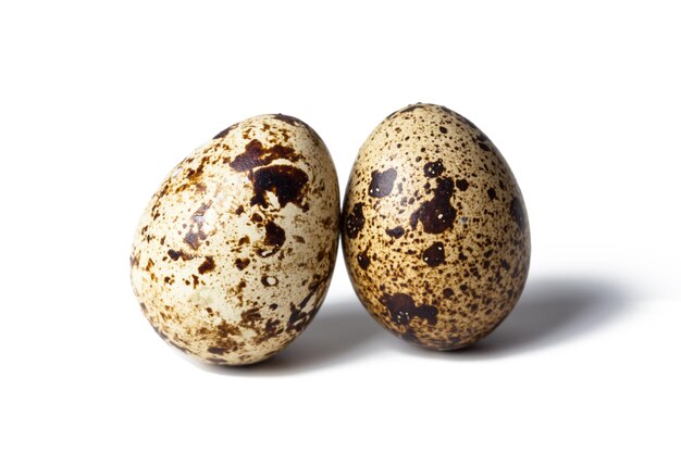 Quail eggs are isolated on a white background