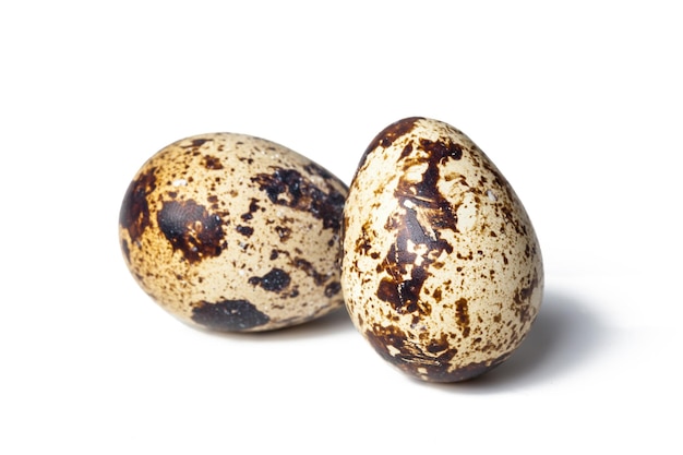 Quail eggs are isolated on a white background