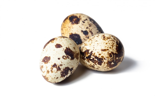 Quail eggs are isolated on white 