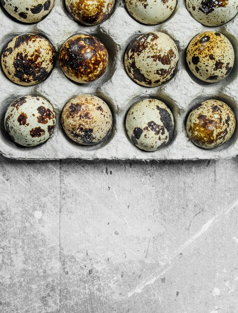 Quail eggs in the cassette