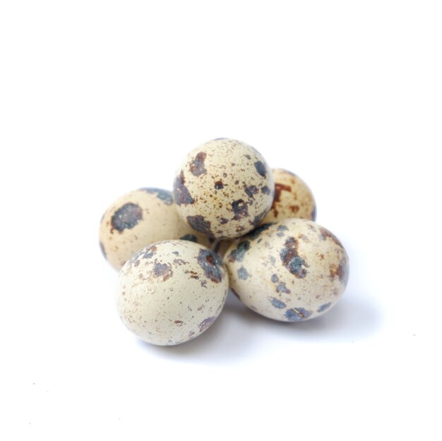 Quail eggs isolated on a white background