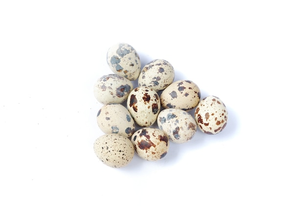 Quail eggs isolated on a white background