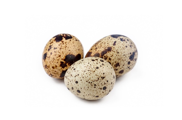 Quail eggs isolated on a white background