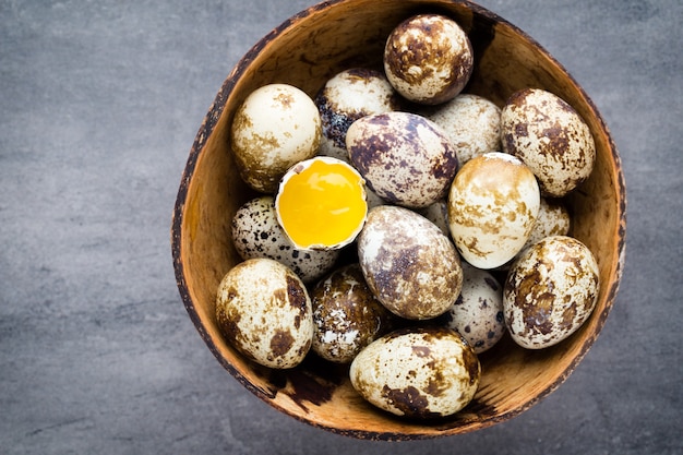 Quail eggs in the nest, a symbol of spring.