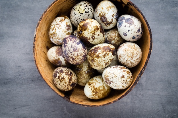 Quail eggs in the nest, a symbol of spring.