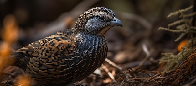 Quail in the forest