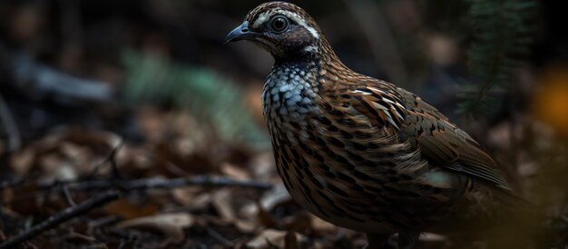 Quail in the forest