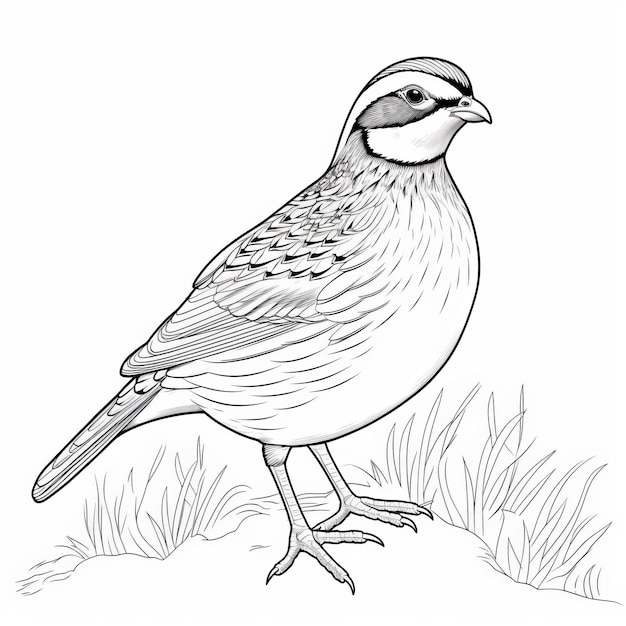 Photo quail outline coloring page for children39s coloring book