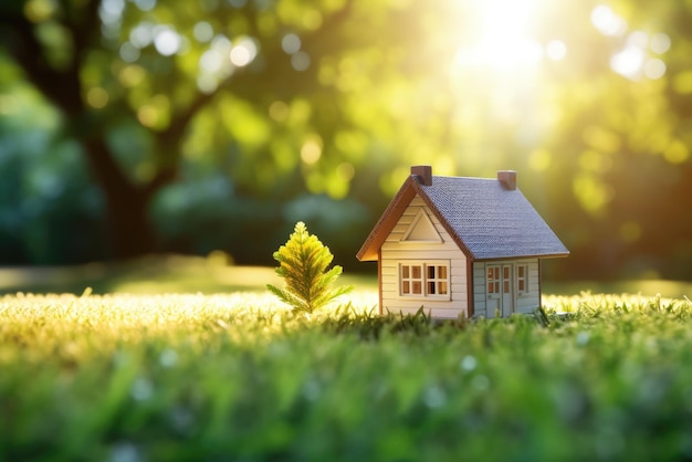 a quaint cottage nestled in a vibrant green meadow