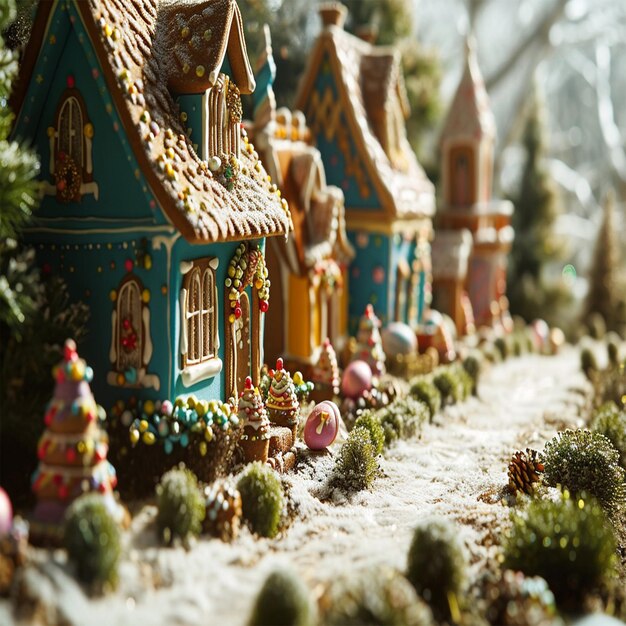 Quaint Display of Easter Charm with Miniature Houses