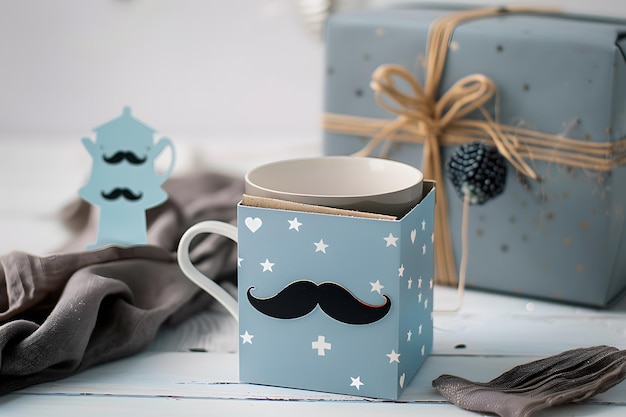 A Quaint Morning MustacheThemed Mug and Gift Box