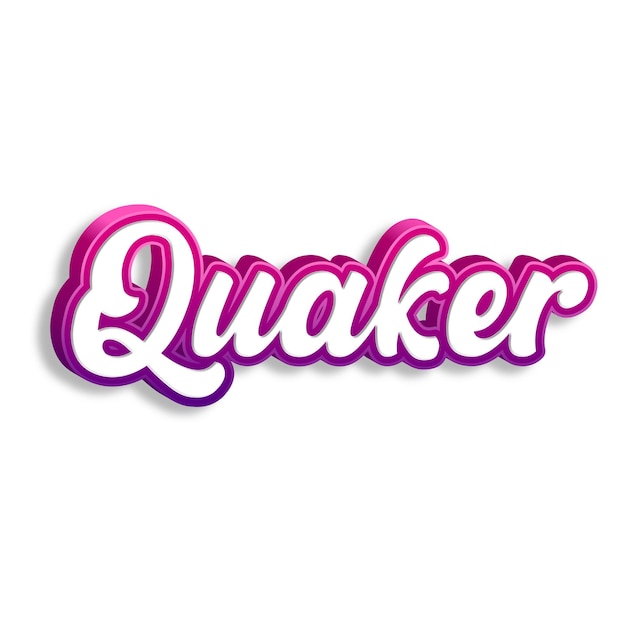 Foto tipografia quaker design 3d giallo rosa bianco sfondo foto jpg