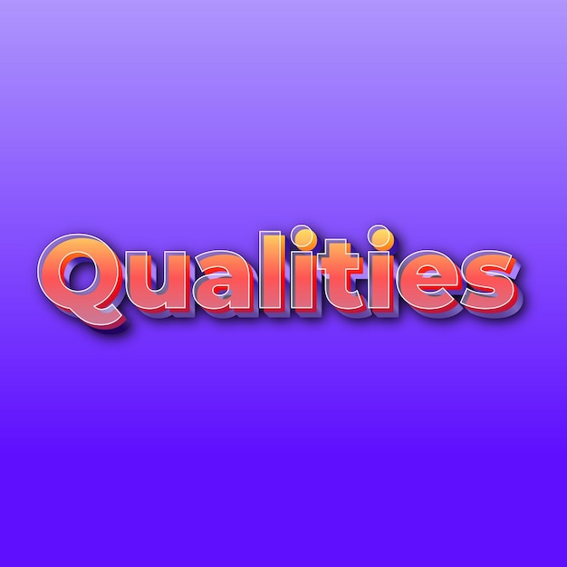 QualitiesText effect JPG gradient purple background card photo