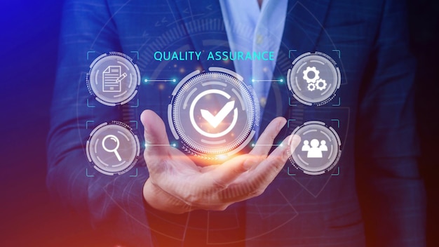 Quality Assurance Control Standards Standards and Certification Concepts Guaranteed Quality Guaranteed Service Standard Internet Technology Business Concept