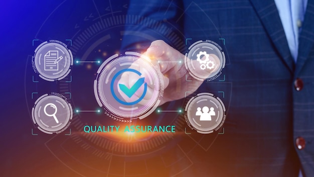 Quality Assurance Control Standards Standards and Certification Concepts Guaranteed Quality Guaranteed Service Standard Internet Technology Business Concept