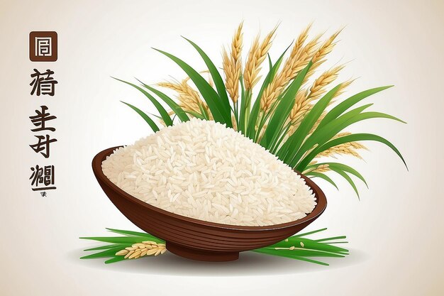 Photo quality premium rice design concept a great vector