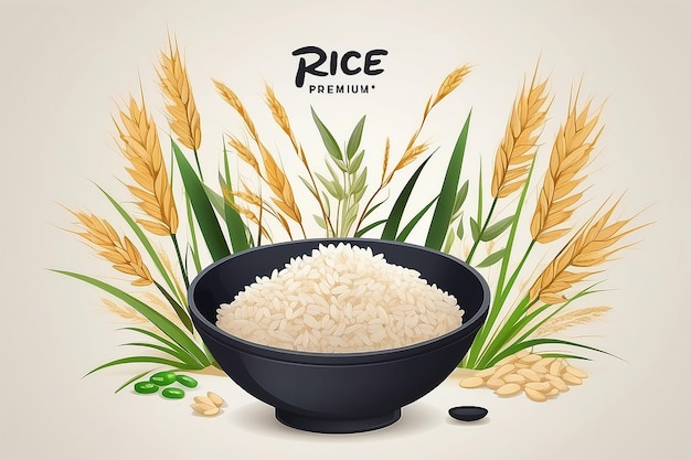Quality Premium Rice design concept A great vector
