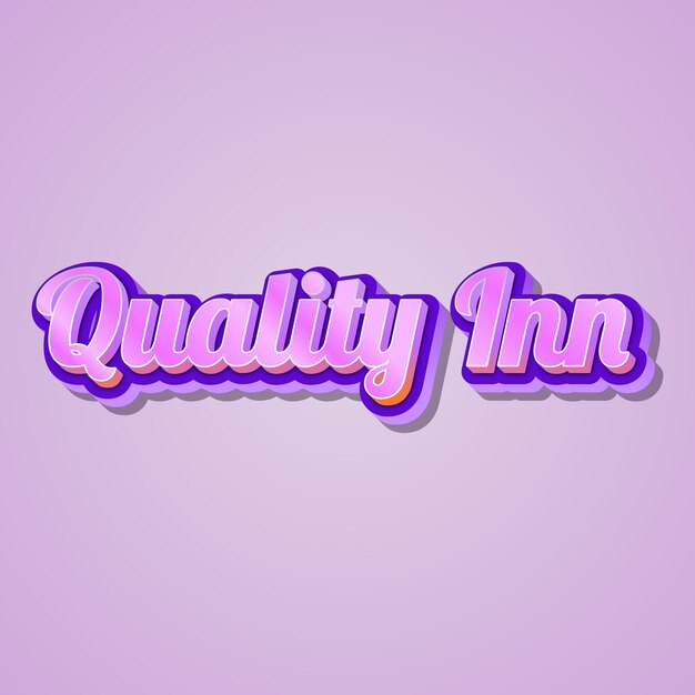 Photo qualityinn typography 3d design cute text word cool background photo jpg