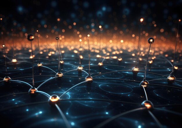 Foto sfondo della tecnologia quantistica astratta forma quantistica hardware tecnologia futura decodifica del dna ai generativa