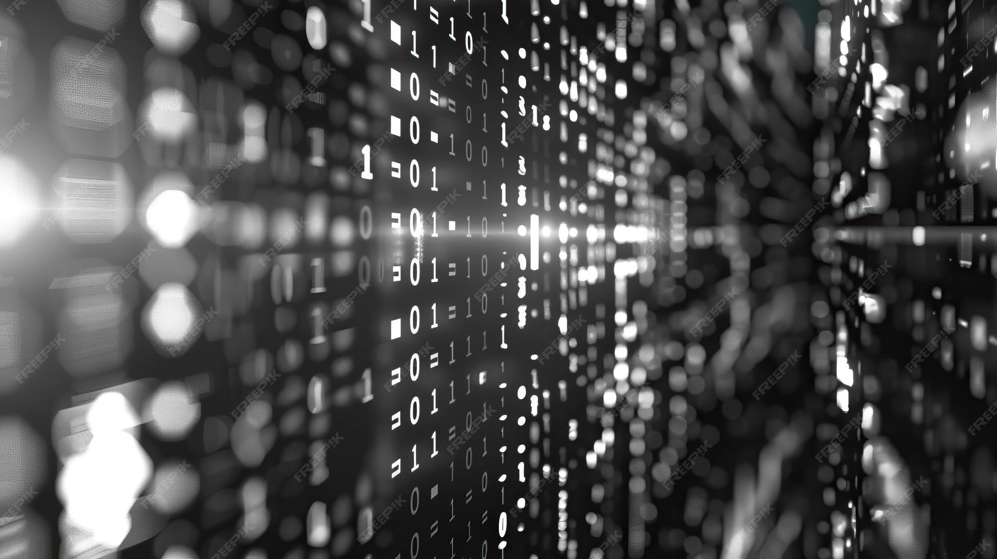 Quantum algorithm code on a digital display in side view Complex ...