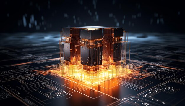 量子コンピューター未来的なデジタル コンピューターのデザイン