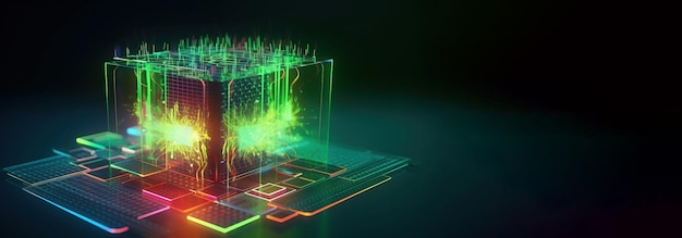 Quantum computer scientific concept of modern technology AI generated