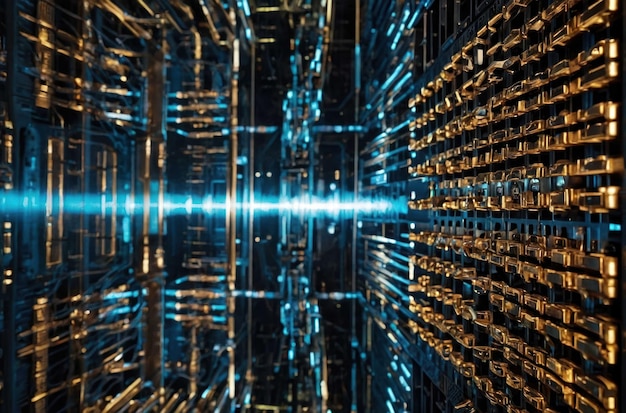 Quantum computing circuit close-up