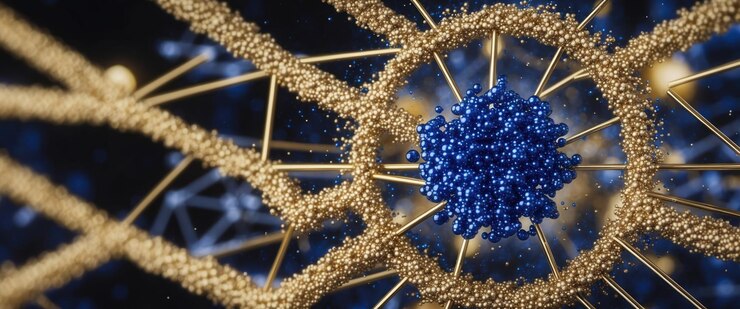 A quantum dot encryption matrix illustrates advanced nanotechnology concepts