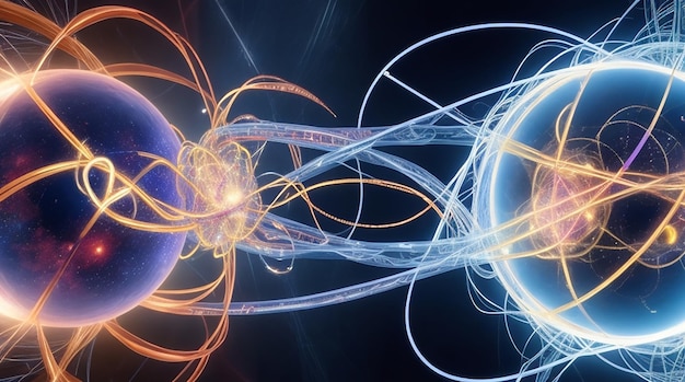Quantum Entanglement Communication How do you communicate with colleagues  through entangled particles | Premium AI-generated image