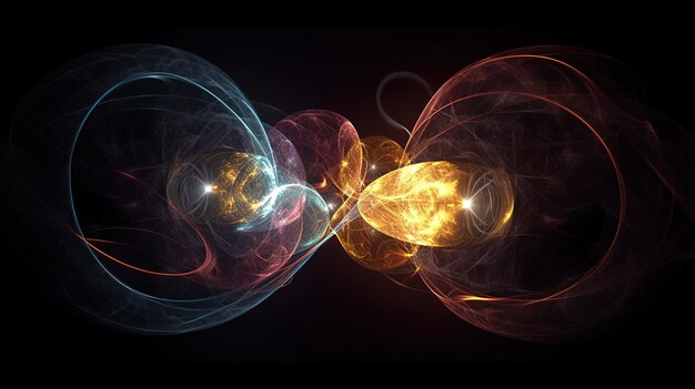 Foto quantum entanglement tecnologia scientifica concetto astratto ai generato