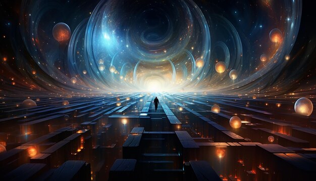 Quantum space time continuum futuristic digital art