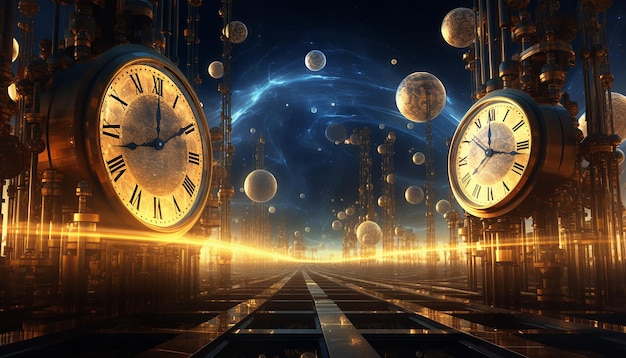 Quantum space time continuum futuristic digital art