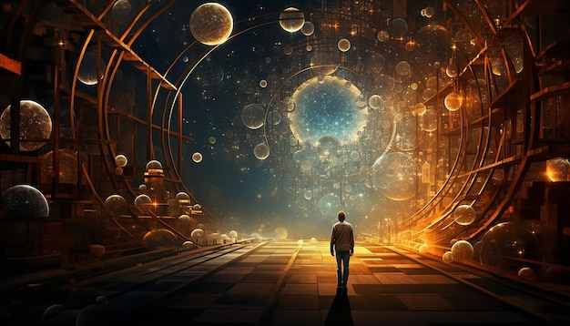 Premium AI Image | Quantum space time continuum futuristic digital art