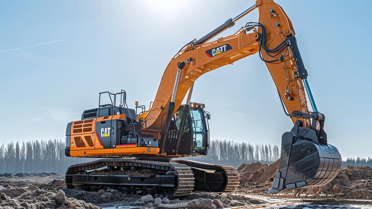Photo quarry equipment excavators large trucks