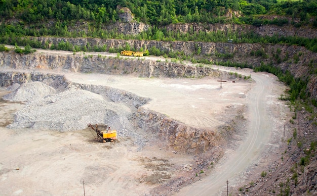 Quarry in which is obtained produce a granite macadam