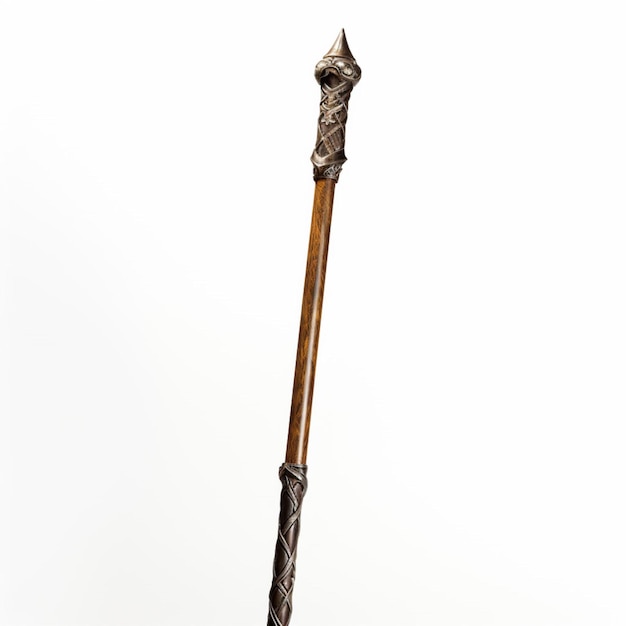 Quarterstaff met witte achtergrond van hoge kwaliteit