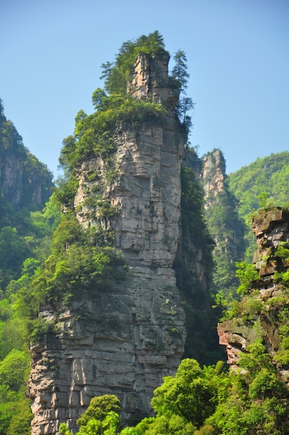 Quartz sandstone pillar in Zhangjiajie in China