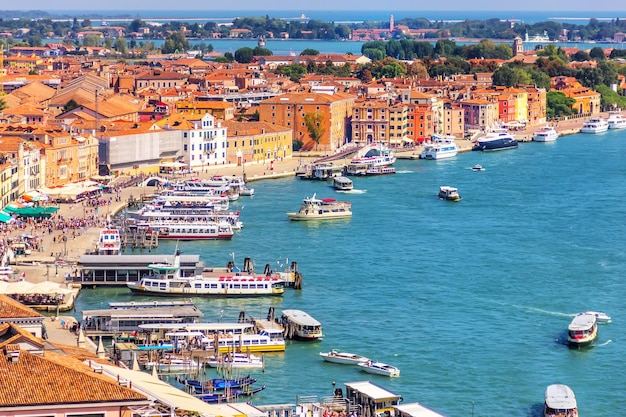 A quay in the Venetial Lagoon near Doges Palace in Venice