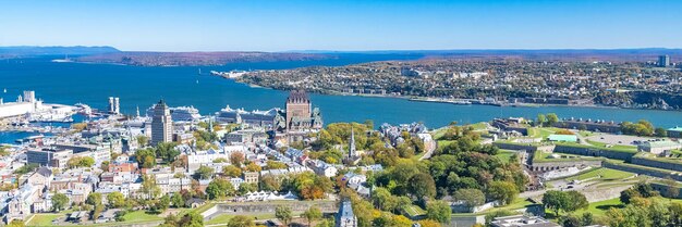 Photo quebec city panorama of the town