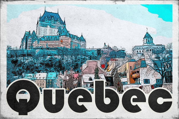 quebec vintage travel postcard
