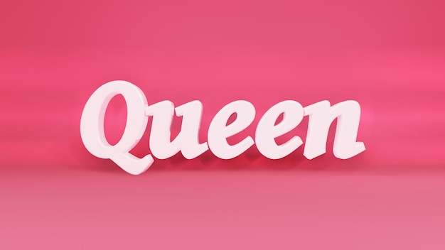 Photo queen 3d logo on background with shadows