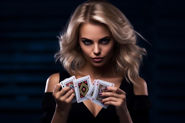 Queen of cards a captivating blonde with stunning style dominates the casino scene