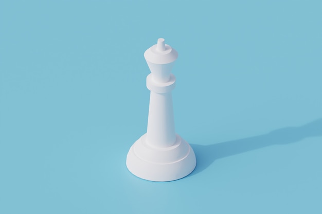 Queen chess single isolated object. 3d render illustration isometric