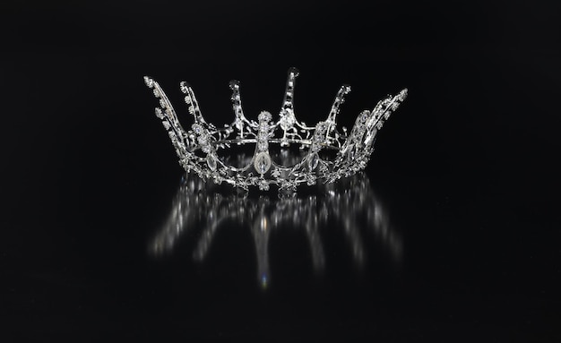 queen crown isolated on black background