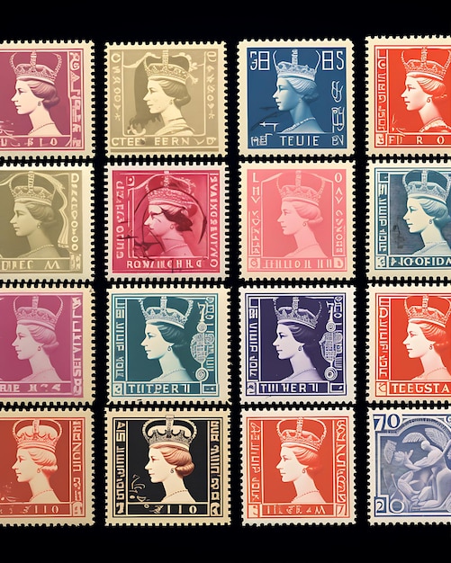 Queen Elizabeth Colorful Stamp Collection