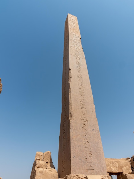 Queen Hatshepsut obelisk in the precincts of the Amun temple in Karnak Egypt