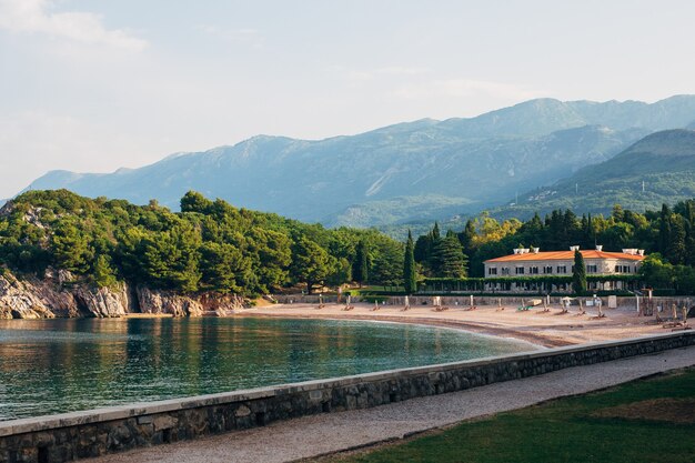 The queens beach near villa milocer in montenegro