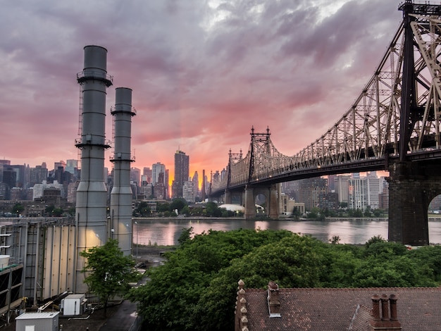 Queens views Manhattan bridge USA